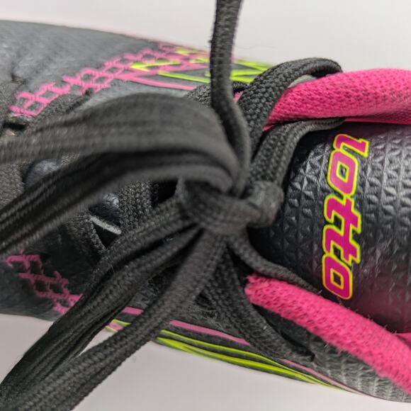 Girls Soccer Cleats Size 3.5 Lotto Forza Elite 3 JR Neon Pink Yellow 80s Bright - Picture 8 of 10